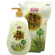 트리오 곡물 우리밀 설거지 세트 750ml+1.2L