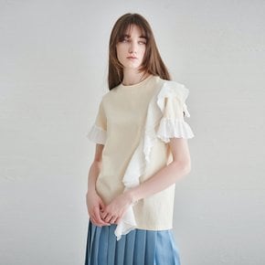 FLOUNCE RUFFLE T-SHIRTS_BEIGE