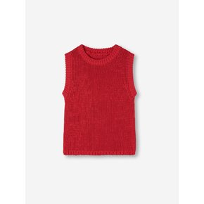 knit sleeveless_red