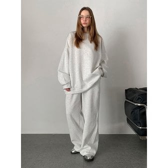 바스카라 [SET] Basic Round T-Shirt + Wide Banding Pants Set-up (2colors) - VSET_030