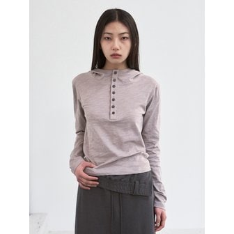 시스에이 슬럽 버튼 후드 티셔츠 [ash gray]