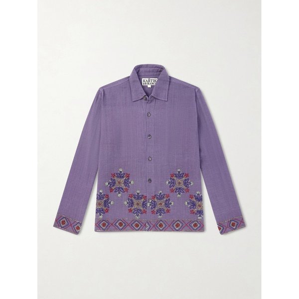 카틱 리서치 비즈 장식 자수 코튼 셔츠 46376663162975553