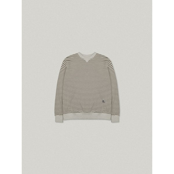 SHOOFL STRIPE OVER FIT SWEAT SHIRT [BROWN]