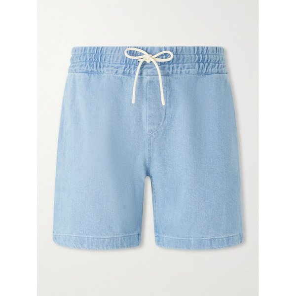 포르투기스 플란넬 스트레이트 레그 데님 드로우스트링 쇼츠 46376663163010554