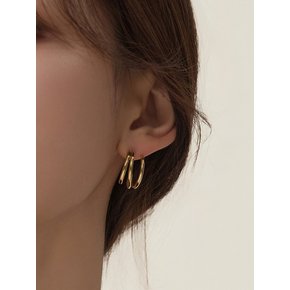 트리플 링 라운드 귀걸이