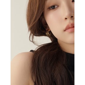 트리플 링 라운드 귀걸이