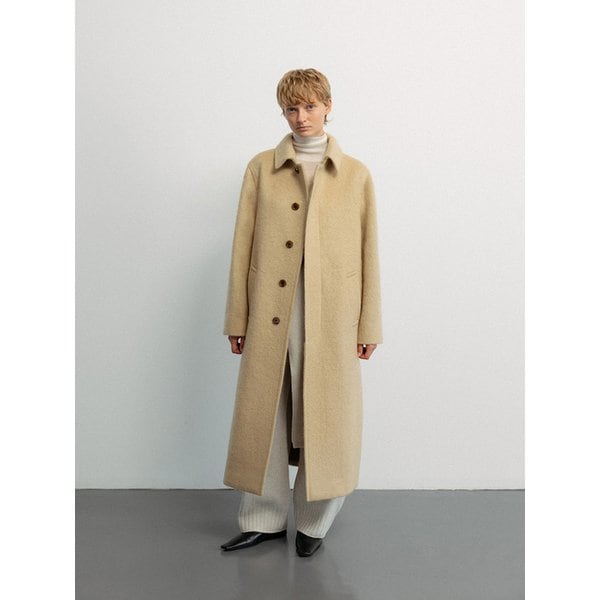 Japanese mohair fabric oversized coat_Parmesan