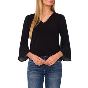 4879335 CeCe Pleat Sleeve Crepe Top