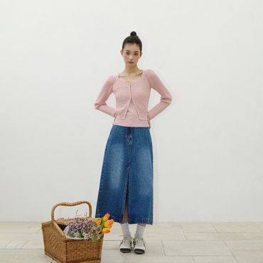 잇미샤 [25 S/S] 잇미샤 슬릿포인트 데님 스커트 ITP3ZDS840
