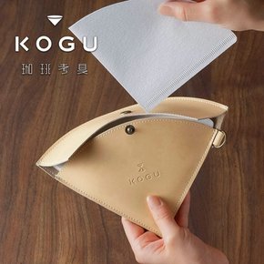 KOGU 42167 커피 고구 시모무라 기판 커피 필터 케이스 [일본제] 합성 피혁 원뿔 사다리꼴 수납