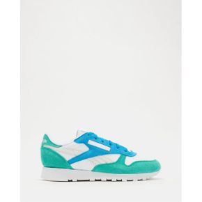 5023345 Reebok Leather - Womens White, Unleashed Green & Grey 103631766