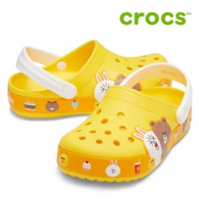 크록스 아동 샌들 /H12- 206028-730 Kids Crocs Fun Lab LINE Friends Clog Yellow