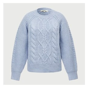 [MOMEN] Alpaca Wool Cable Knit - Light Blue_XMTBL3WB11152