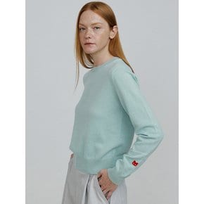 MONY round neck cashmere knit [light sage]