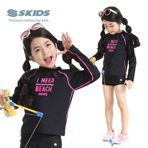 스키즈 여아동 래쉬가드 SKG-T685/5~12세/자외선차단/워터파크용