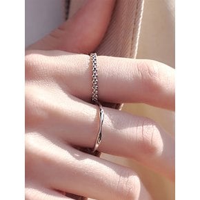 [Wavy layered set rings 1+1]