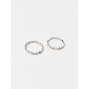 [Wavy layered set rings 1+1]