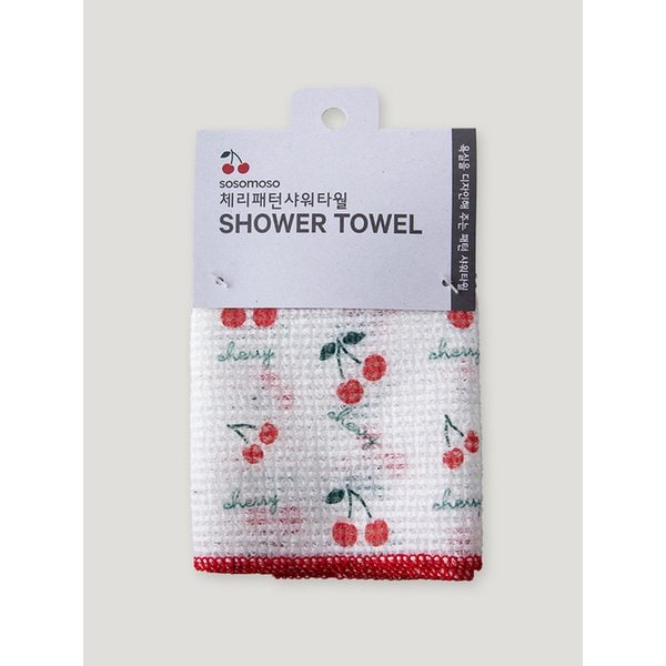 체리패턴 샤워타월