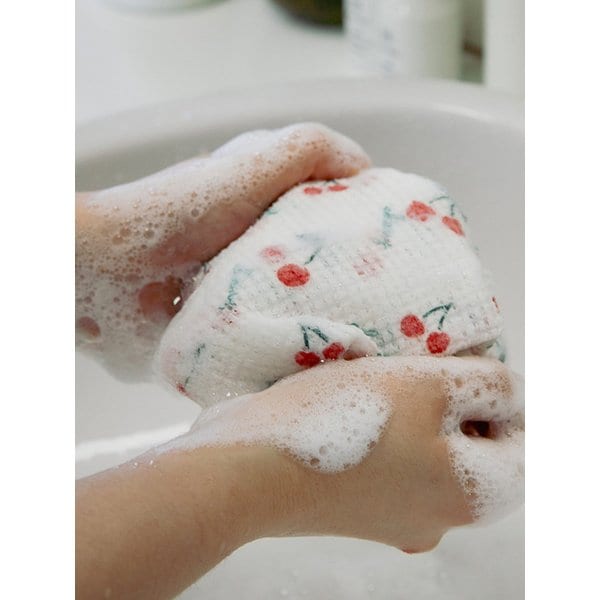 체리패턴 샤워타월