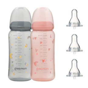 컬러세트 PP슬림 240ml 2개 아이쏙3개  병원용젖병 / 조리원젖병 / 노꼭지 / 슬림형젖병 / 배앓이예방젖병