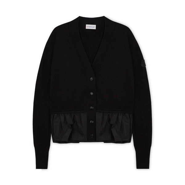 몽클레어 여성 로고 패치 블랙 가디건 9B00038 M4066 999