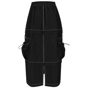 LAYER SKIRT IN BLACK(카고 롱 스커트)