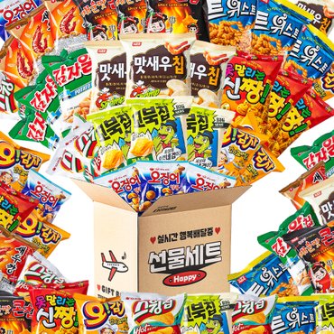  미니스낵 과자세트 봉지과자 50p (총 1820g) / 감자알칩 꼬북칩 맛새우칩 트위스트 오감자 신짱 오징어땅콩 스윙칩 새우깡