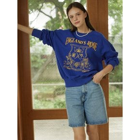 Rose Emblem embroidery Sweatshirt - Blue