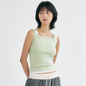 W_립 스트랩 스퀘어 넥 탱크 LRK2074