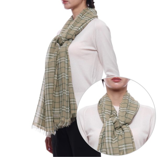 [부산점] 25SS 여성 체크 코튼 머플러 (8109210 SKYLARK W 25S)