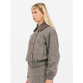 2-way zip-up wool blouson_gray