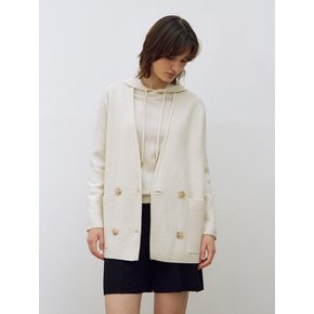 Double Breasted Pocket Knit Cardigan Ivory