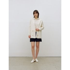 Double Breasted Pocket Knit Cardigan Ivory