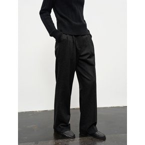 WOOL RICH WIDE TUCK SLACKS_BLACK