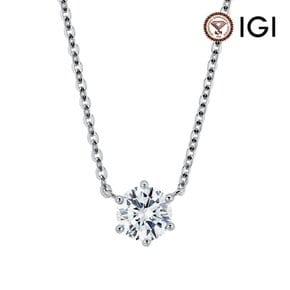 1캐럿 랩 다이아몬드 목걸이 6프롱 IGI D VS1 14K