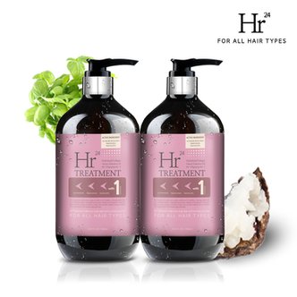 Hr24 단백질 대용량 무실리콘 트리트먼트 1000ml x 2개 자연유래 단백질 천연오일 함유