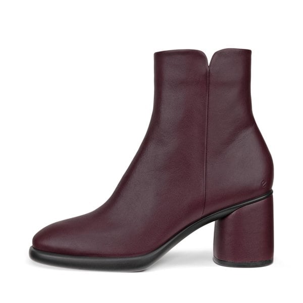 [여주점] 여성 스컬프티드 7CM 지퍼 포인트 레더 앵클 부츠 퍼플 브론즈  222613