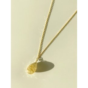 Lemon Quartz water ``drop`` necklace [silver925]