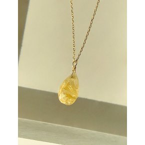 Lemon Quartz water ``drop`` necklace [silver925]