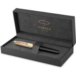 독일 파카 볼펜 Parker 51 Fountain Pen Luxurious 블랙 Barrel with Gold Trims Nib Size F in