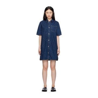 아페쎄 인디고 블루 베니스 데님 미니 드레스 COGXR-F35077 IAL Washed Indigo