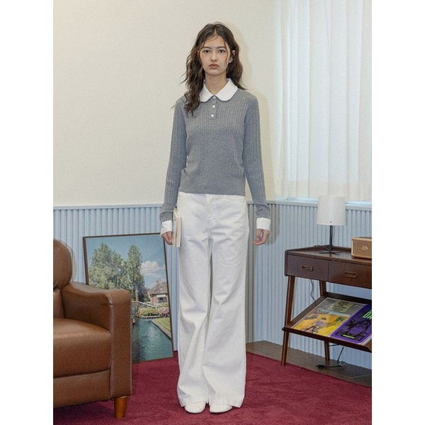 DD_Lovely collar knit top_GRAY