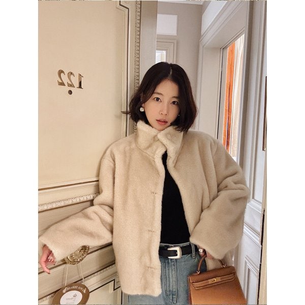 [기은세 PICK] 하이넥 페이크 퍼 점퍼_SALE35561IV