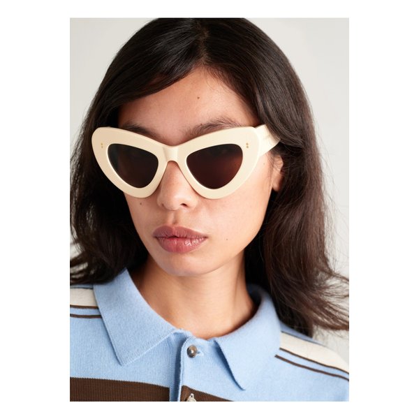 버터플라이 캣아이 아세테이트 선글라스 오프 화이트 46376663162971386