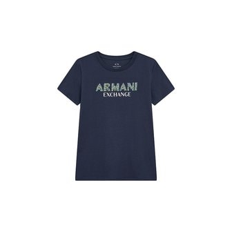 ARMANI EXCHANGE AX 여성 로고 포인트 코튼 티셔츠(A424130004)네이비