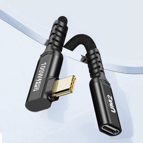 USB 3.1 C타입 연장선 케이블 GEN2 10Gbps 100w 고속충전 데이터전송 L자형 UMCA-EXL