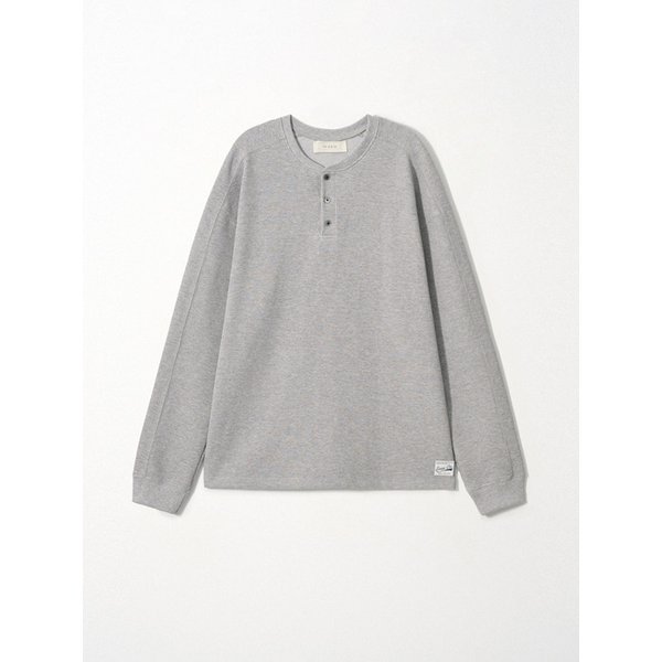 Henley Waffle LS T-shirt_Grey