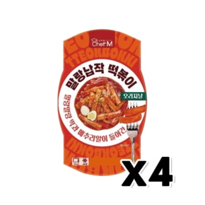 쉐프엠 말랑납작떡볶이 오리지날 간편즉석조리 240g x 4개