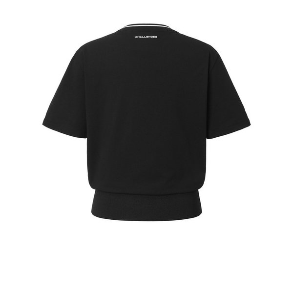 여성 소로나 오버핏 블루종 라운드 반팔 티셔츠 블랙