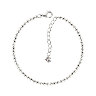 미니아트 925 SILVER 2mm 미러볼 육각볼 군번줄 땅콩줄 볼 체인 레이어드 실버 은 팔찌